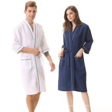 5 Star Luxury Hotel Poly-cotton Mixed Waffle Embroidery Logo Bath Robe